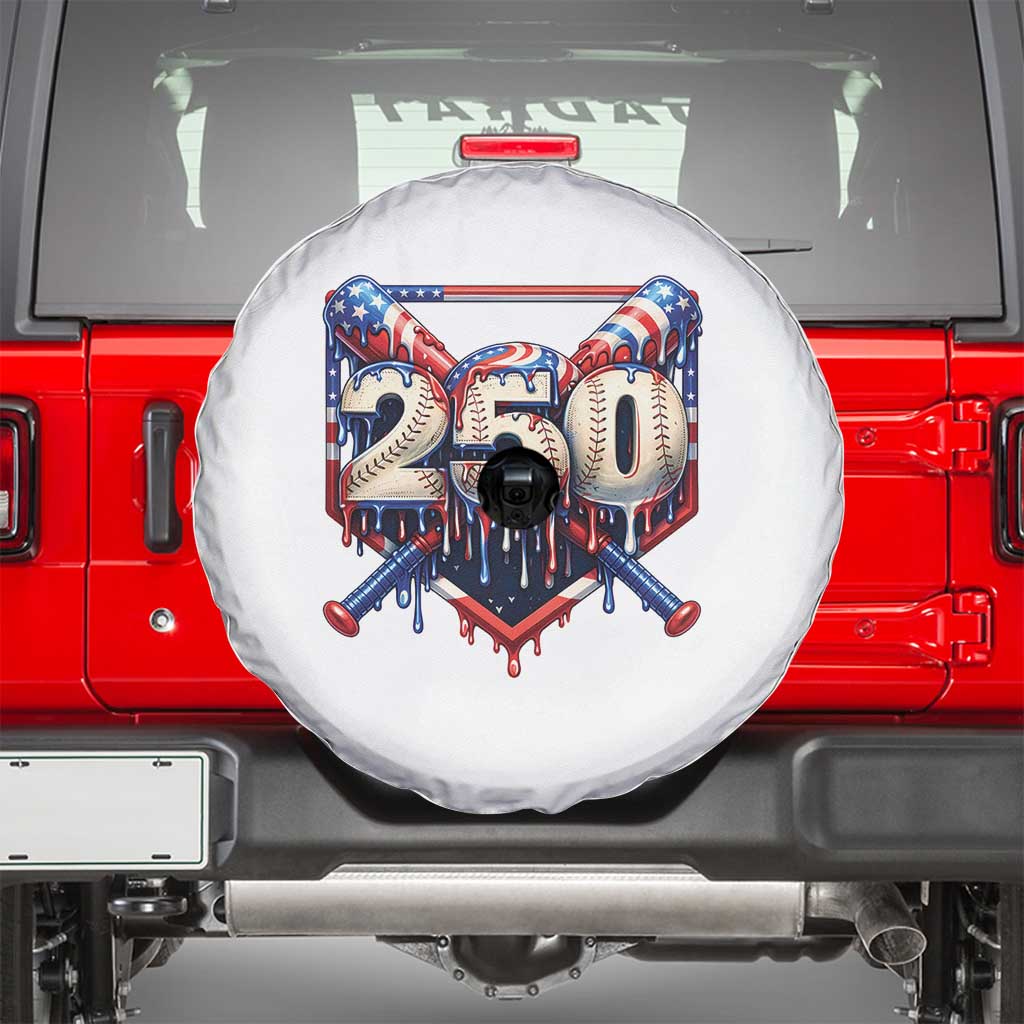 Patriotic Baseball Drip Spare Tire Cover USA 250th Anniversary Gift