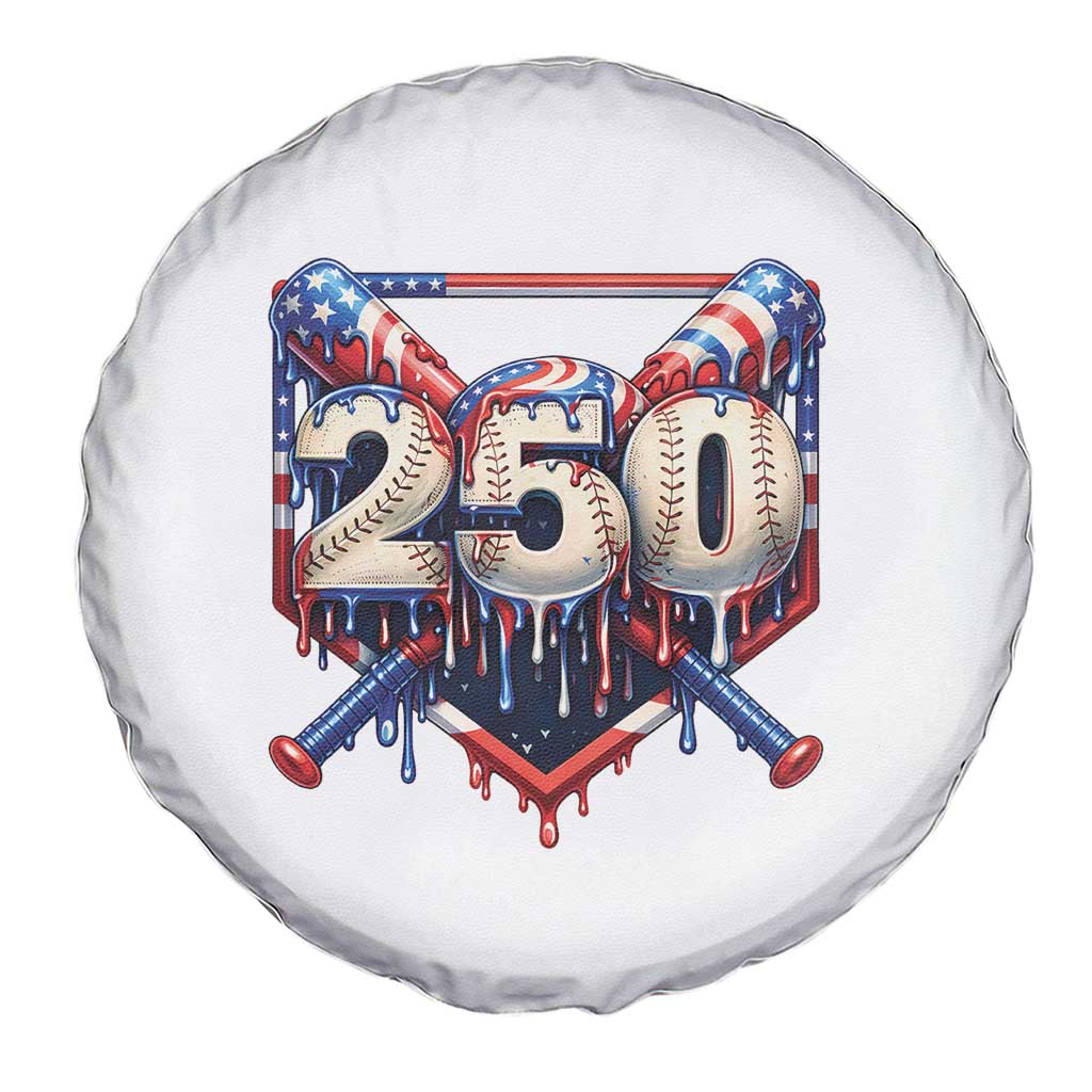 Patriotic Baseball Drip Spare Tire Cover USA 250th Anniversary Gift