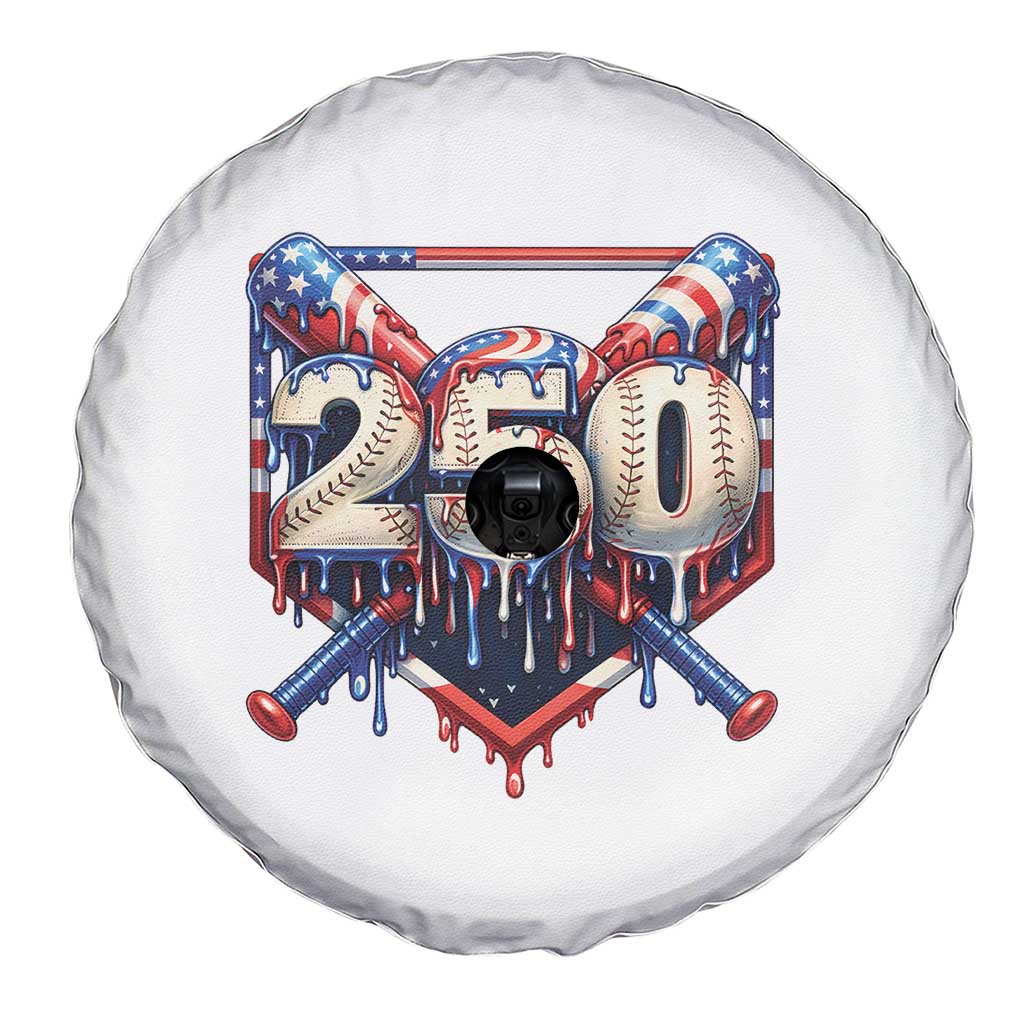 Patriotic Baseball Drip Spare Tire Cover USA 250th Anniversary Gift