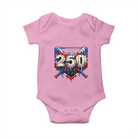 Patriotic Baseball Drip Baby Onesie USA 250th Anniversary Gift