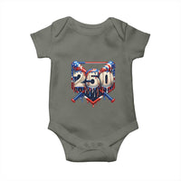 Patriotic Baseball Drip Baby Onesie USA 250th Anniversary Gift