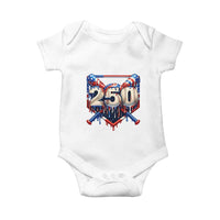 Patriotic Baseball Drip Baby Onesie USA 250th Anniversary Gift