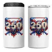 Patriotic Baseball Drip 4 in 1 Can Cooler Tumbler USA 250th Anniversary Gift