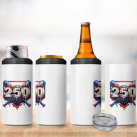 Patriotic Baseball Drip 4 in 1 Can Cooler Tumbler USA 250th Anniversary Gift