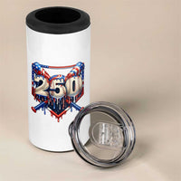 Patriotic Baseball Drip 4 in 1 Can Cooler Tumbler USA 250th Anniversary Gift