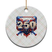 Patriotic Baseball Drip Ceramic Ornament USA 250th Anniversary Gift