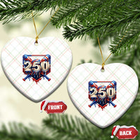 Patriotic Baseball Drip Ceramic Ornament USA 250th Anniversary Gift