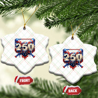 Patriotic Baseball Drip Ceramic Ornament USA 250th Anniversary Gift
