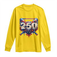 Patriotic Baseball Drip Long Sleeve Shirt USA 250th Anniversary Gift