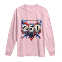 Patriotic Baseball Drip Long Sleeve Shirt USA 250th Anniversary Gift
