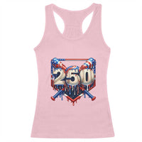 Patriotic Baseball Drip Racerback Tank Top USA 250th Anniversary Gift