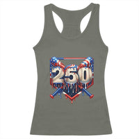Patriotic Baseball Drip Racerback Tank Top USA 250th Anniversary Gift
