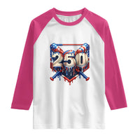 Patriotic Baseball Drip Raglan Shirt USA 250th Anniversary Gift