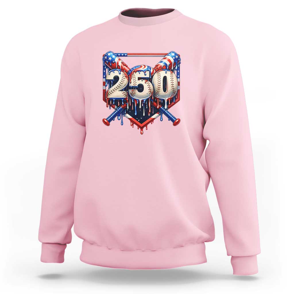 Patriotic Baseball Drip Sweatshirt USA 250th Anniversary Gift