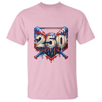 Patriotic Baseball Drip T Shirt USA 250th Anniversary Gift