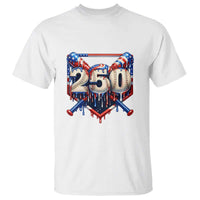 Patriotic Baseball Drip T Shirt USA 250th Anniversary Gift