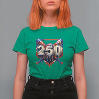 Patriotic Baseball Drip T Shirt For Women USA 250th Anniversary Gift