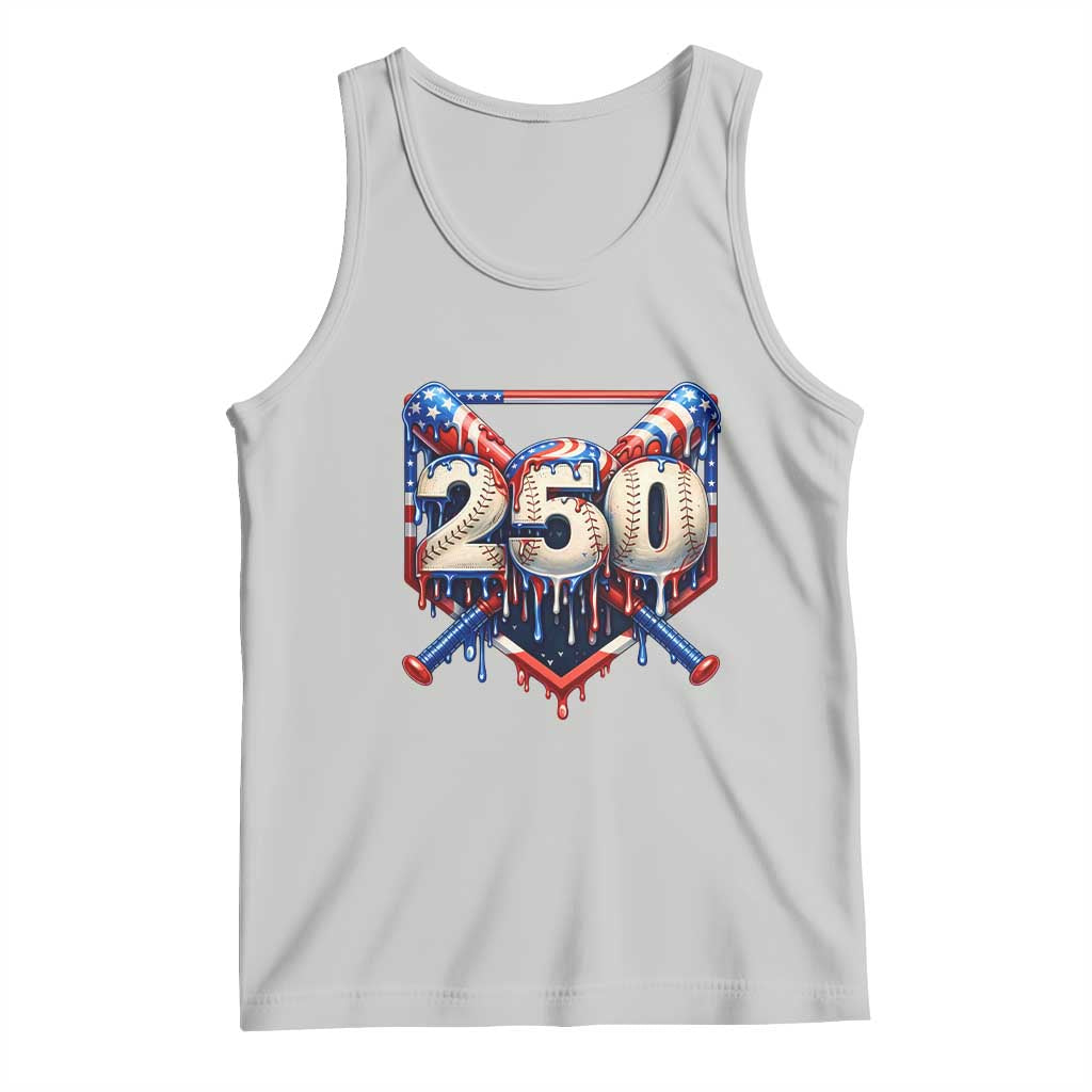 Patriotic Baseball Drip Tank Top USA 250th Anniversary Gift