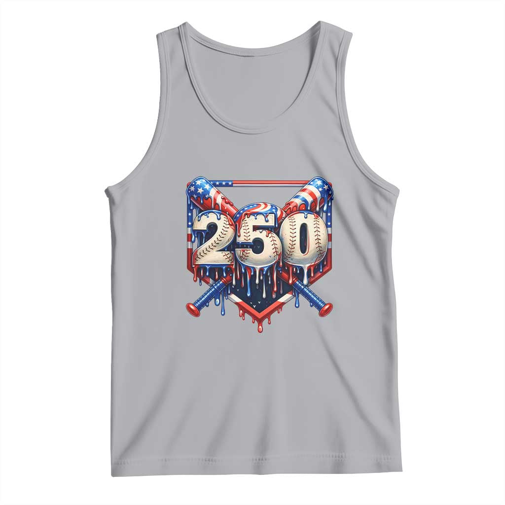 Patriotic Baseball Drip Tank Top USA 250th Anniversary Gift