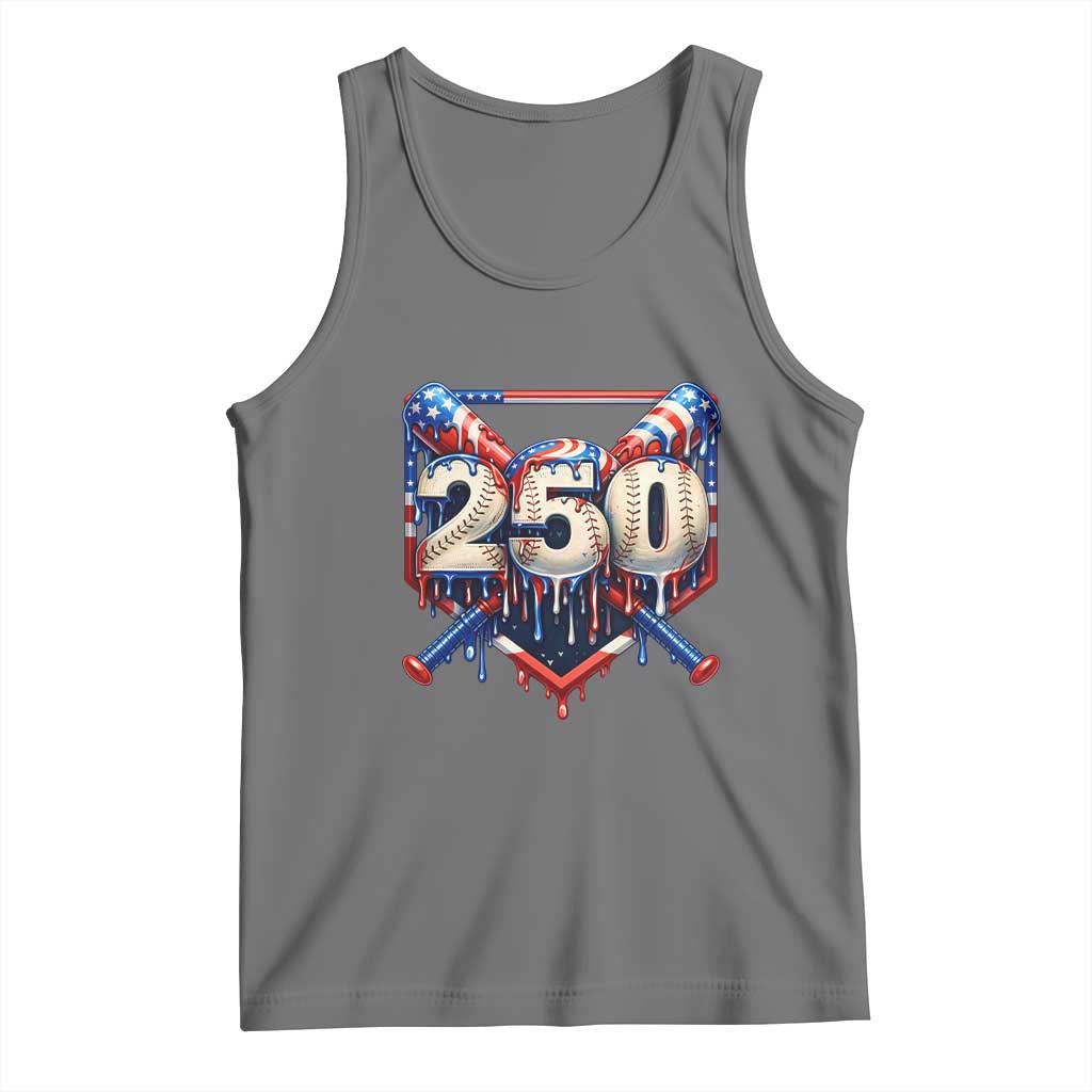 Patriotic Baseball Drip Tank Top USA 250th Anniversary Gift