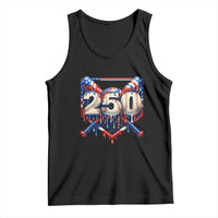Patriotic Baseball Drip Tank Top USA 250th Anniversary Gift