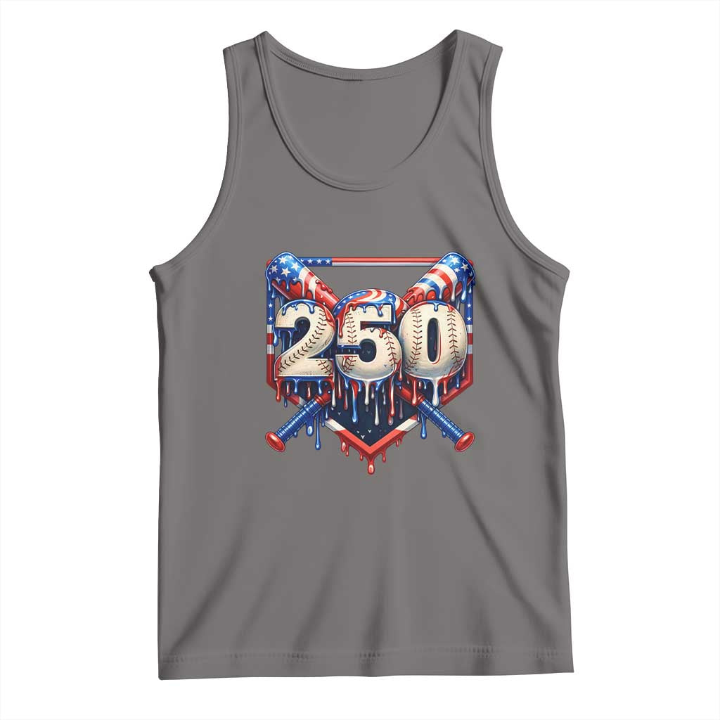 Patriotic Baseball Drip Tank Top USA 250th Anniversary Gift