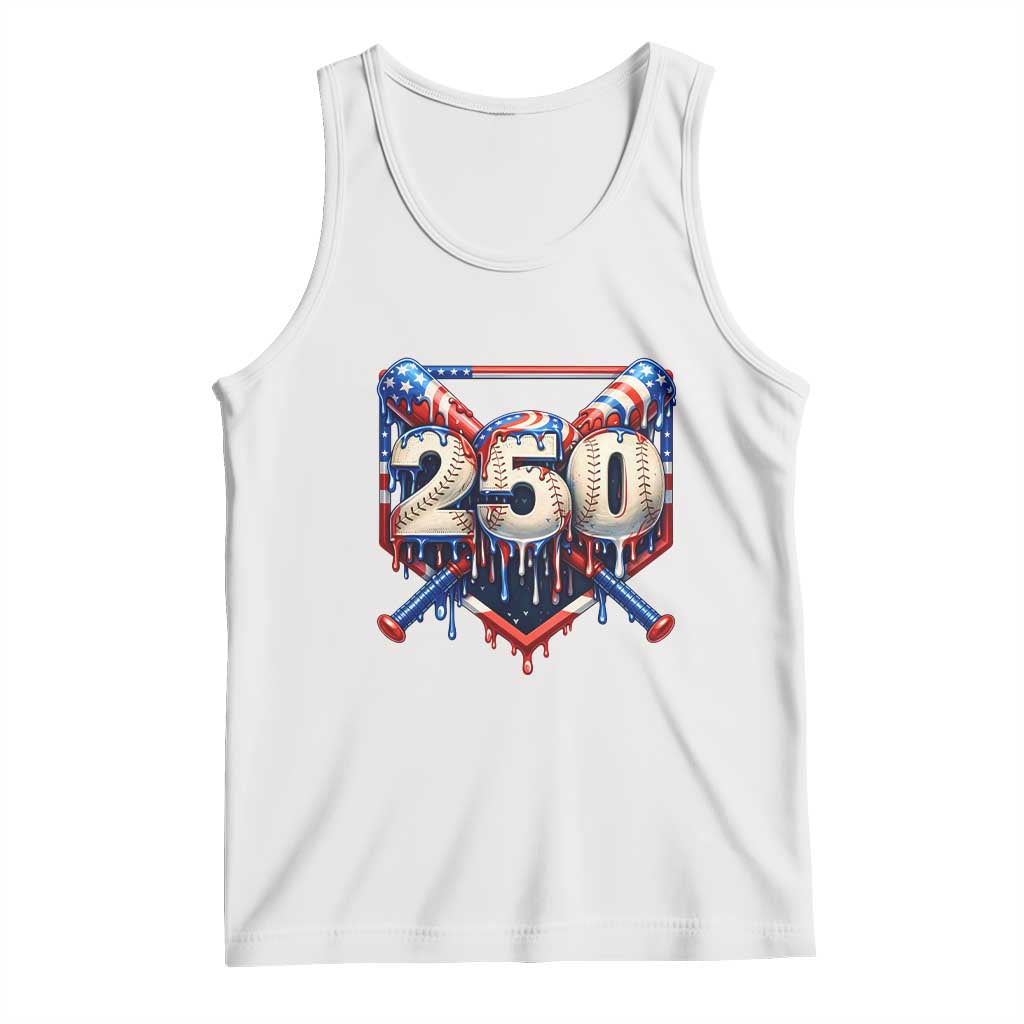 Patriotic Baseball Drip Tank Top USA 250th Anniversary Gift