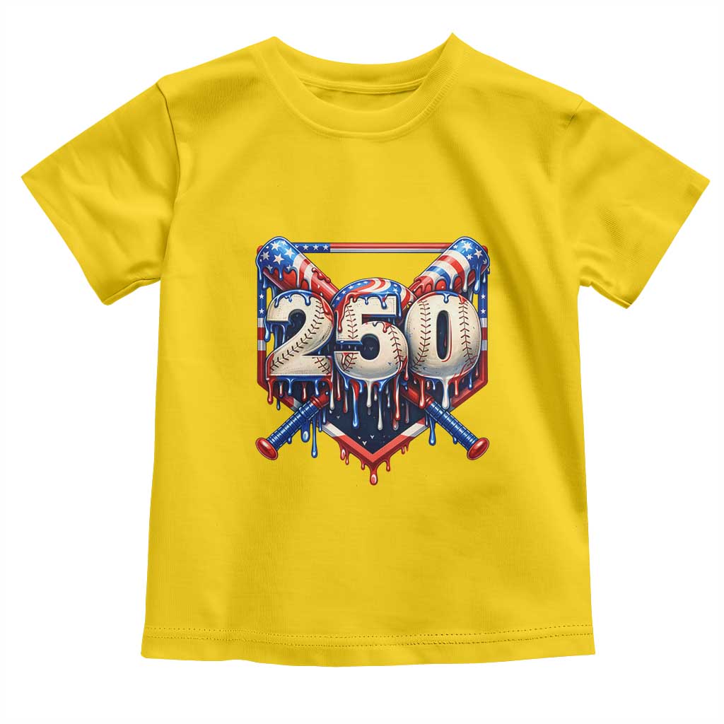 Patriotic Baseball Drip Toddler T Shirt USA 250th Anniversary Gift