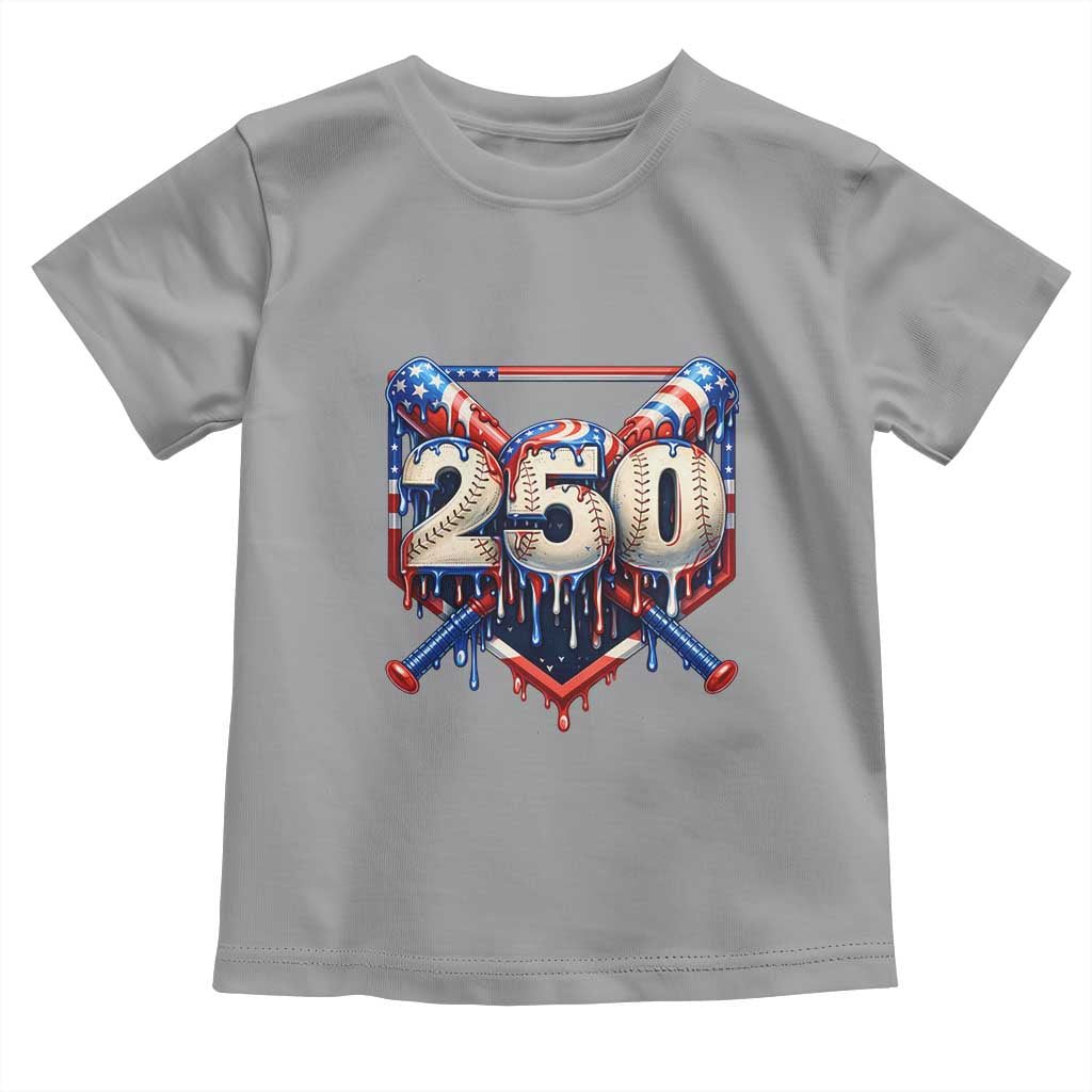 Patriotic Baseball Drip Toddler T Shirt USA 250th Anniversary Gift