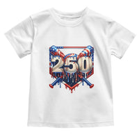 Patriotic Baseball Drip Toddler T Shirt USA 250th Anniversary Gift