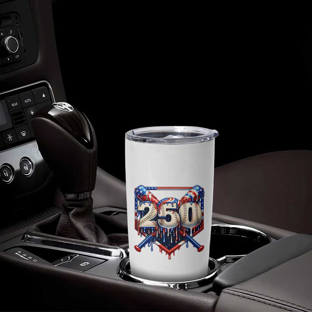 Patriotic Baseball Drip Tumbler Cup USA 250th Anniversary Gift