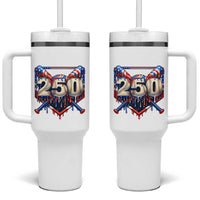 Patriotic Baseball Drip Tumbler With Handle USA 250th Anniversary Gift