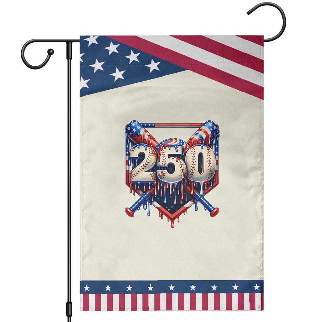 Baseball Drip Graphic Patriotic Garden Flag USA 250th Anniversary Gift