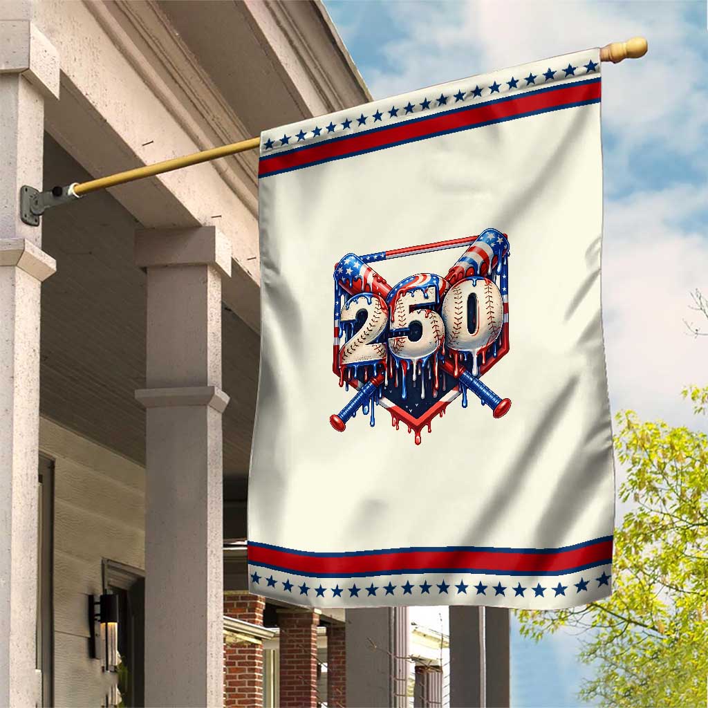 Baseball Drip Graphic Patriotic Garden Flag USA 250th Anniversary Gift