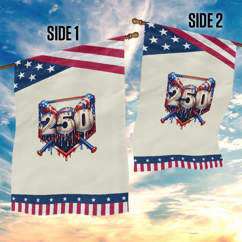Baseball Drip Graphic Patriotic Garden Flag USA 250th Anniversary Gift