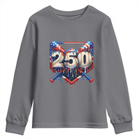 Patriotic Baseball Drip Youth Sweatshirt USA 250th Anniversary Gift