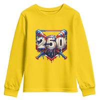 Patriotic Baseball Drip Youth Sweatshirt USA 250th Anniversary Gift