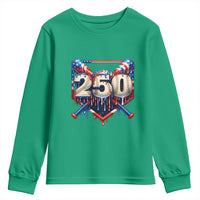 Patriotic Baseball Drip Youth Sweatshirt USA 250th Anniversary Gift