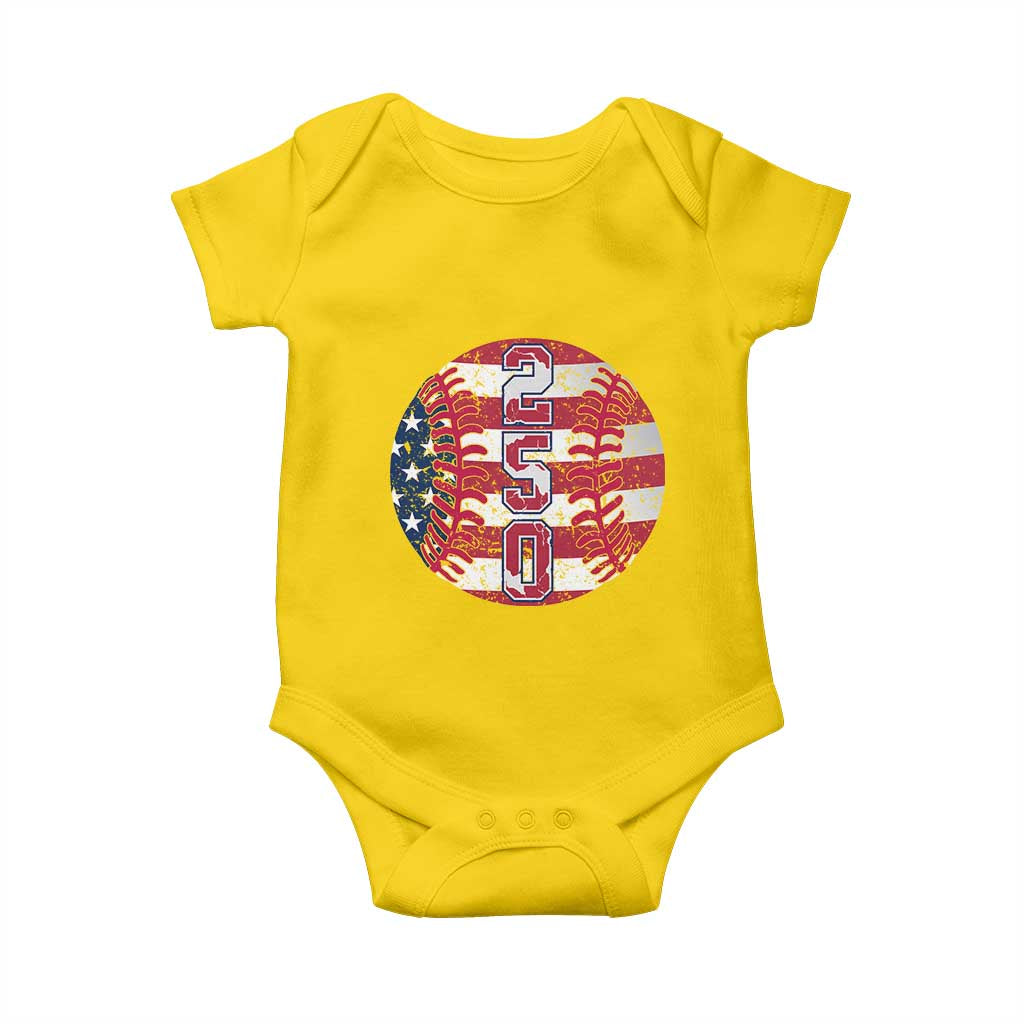 USA 250th Anniversary Baseball Baby Onesie Patriotic Athlete Gift
