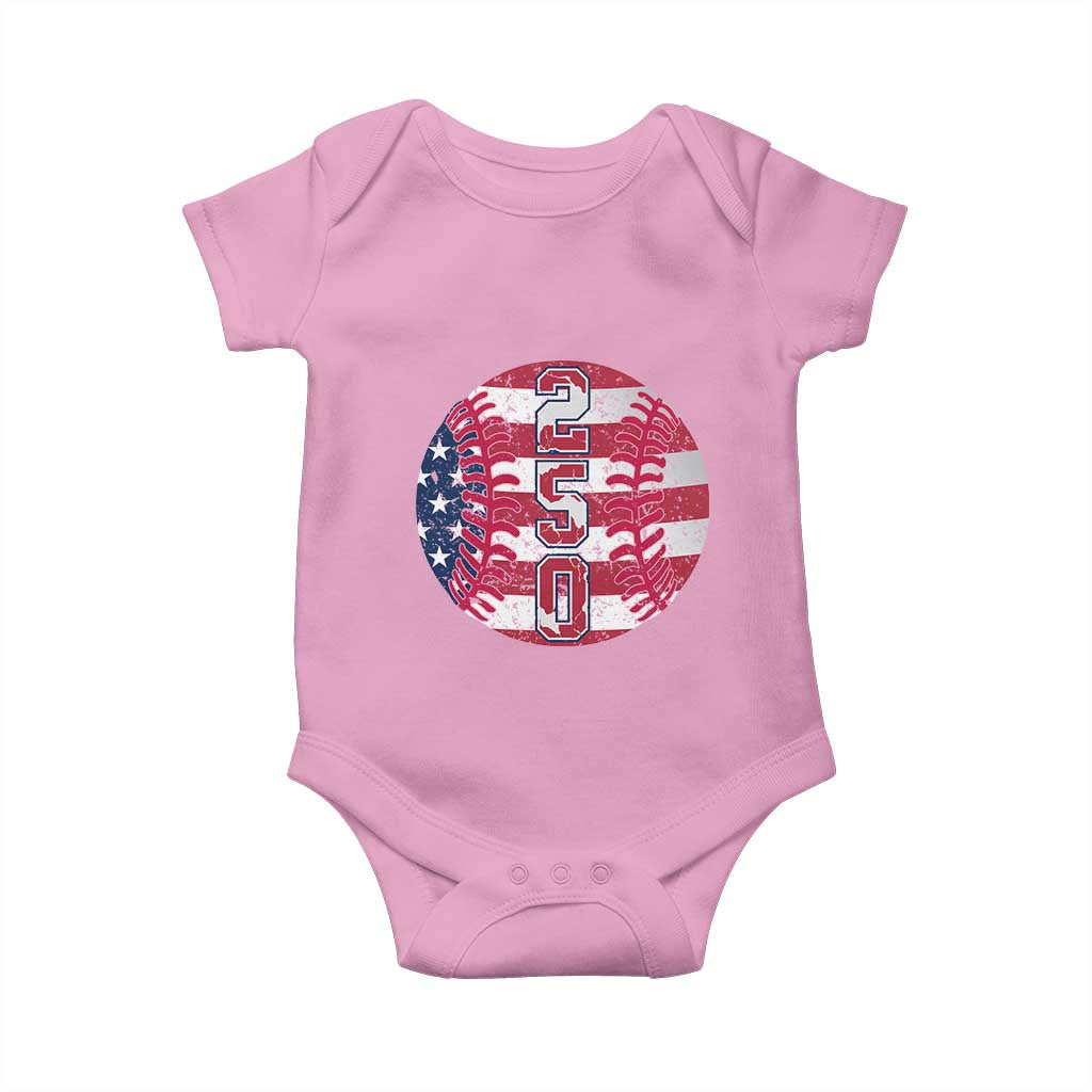 USA 250th Anniversary Baseball Baby Onesie Patriotic Athlete Gift