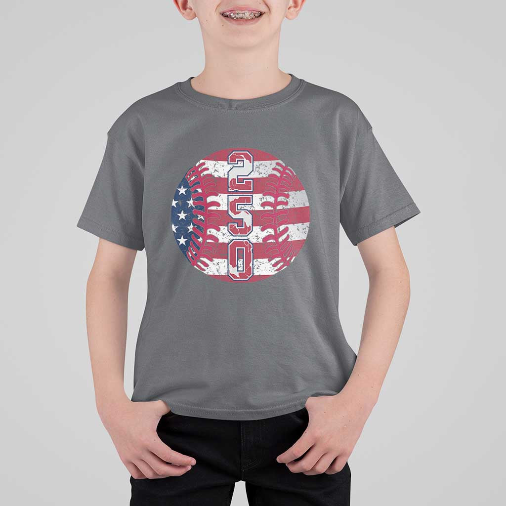 USA 250th Anniversary Baseball T Shirt For Kid Patriotic Athlete Gift