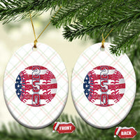 USA 250th Anniversary Baseball Ceramic Ornament Patriotic Athlete Gift