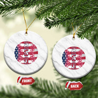 USA 250th Anniversary Baseball Ceramic Ornament Patriotic Athlete Gift
