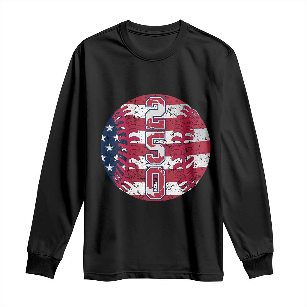 USA 250th Anniversary Baseball Long Sleeve Shirt Patriotic Athlete Gift