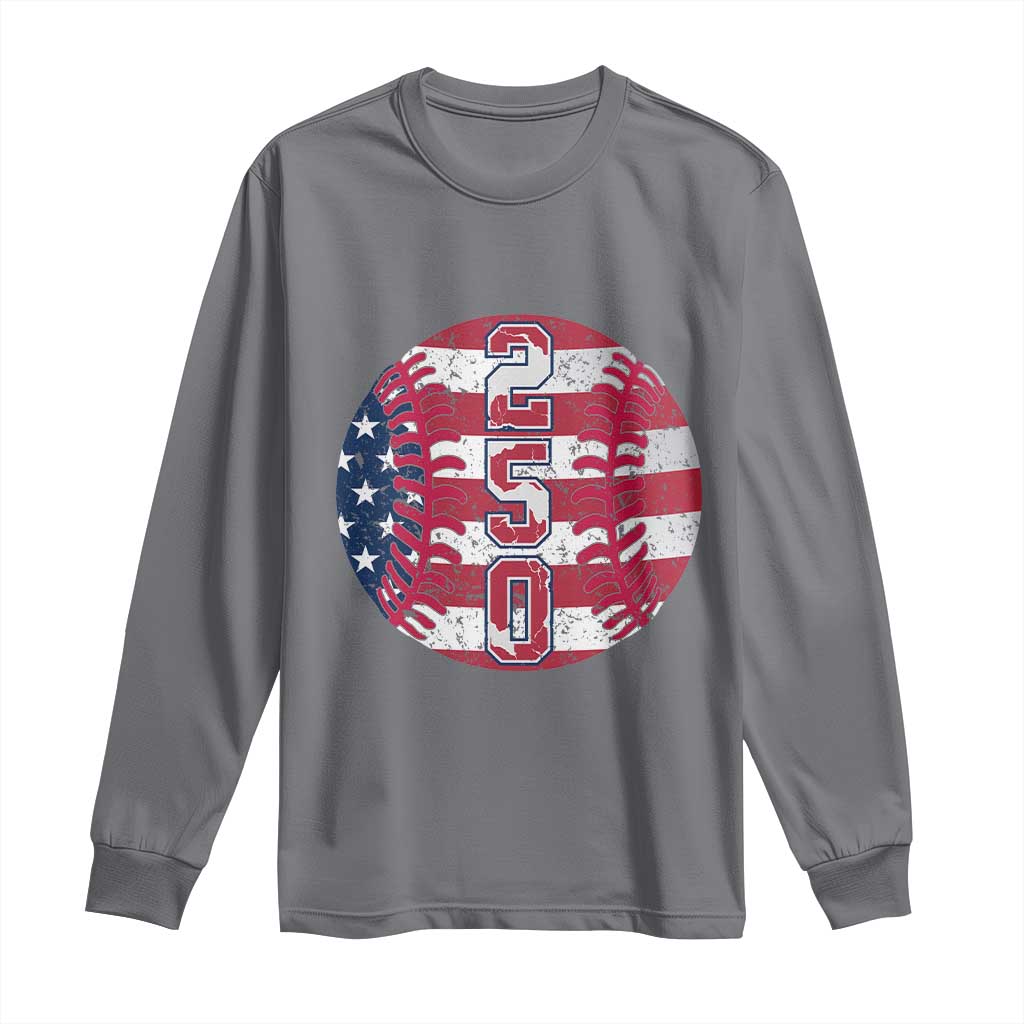 USA 250th Anniversary Baseball Long Sleeve Shirt Patriotic Athlete Gift