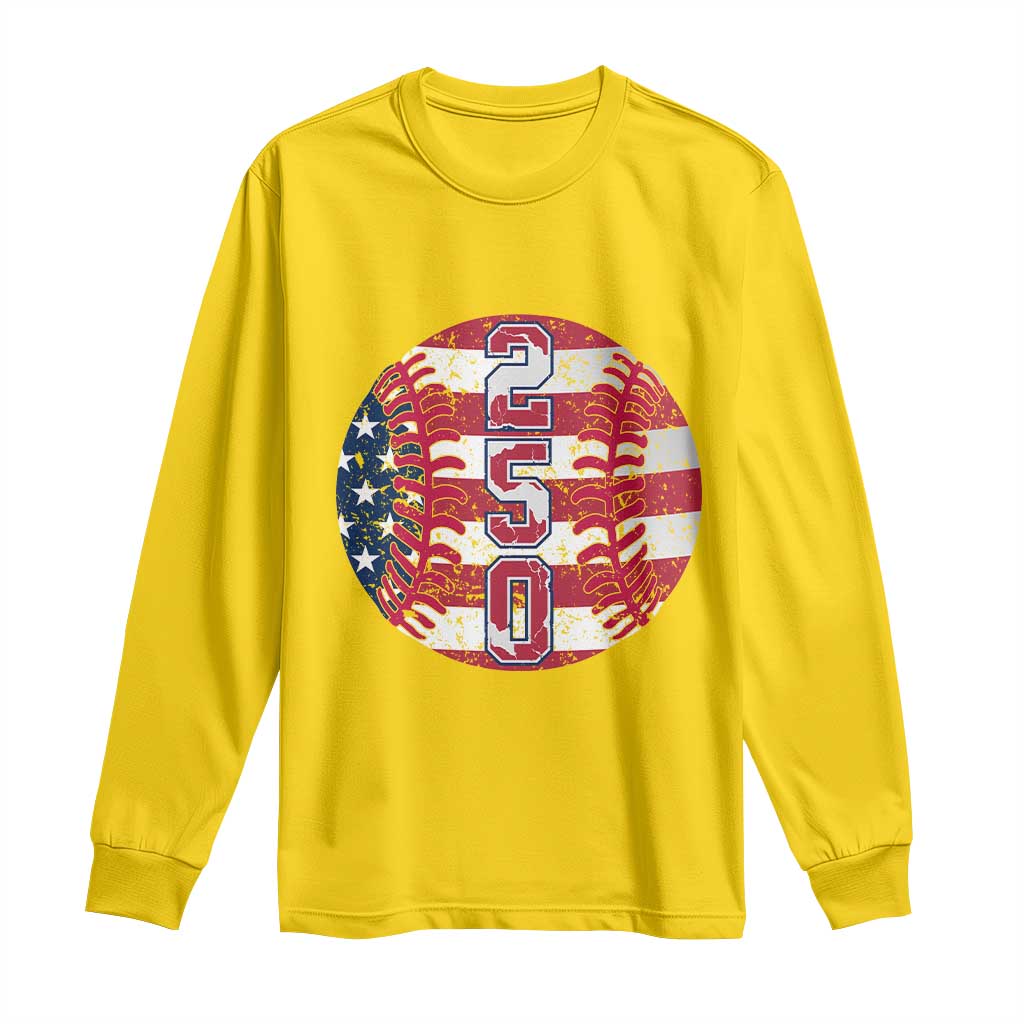 USA 250th Anniversary Baseball Long Sleeve Shirt Patriotic Athlete Gift