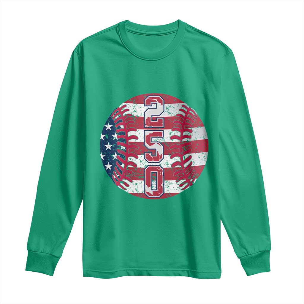 USA 250th Anniversary Baseball Long Sleeve Shirt Patriotic Athlete Gift