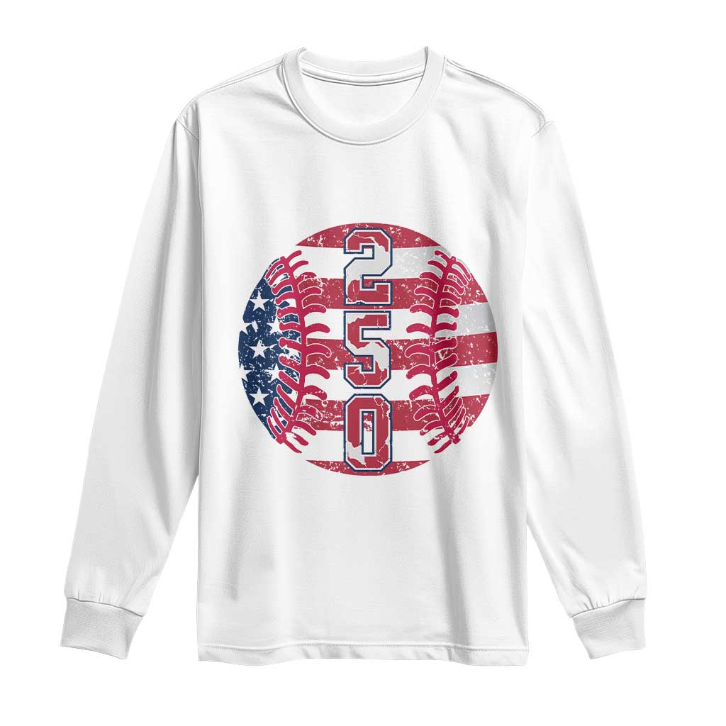 USA 250th Anniversary Baseball Long Sleeve Shirt Patriotic Athlete Gift