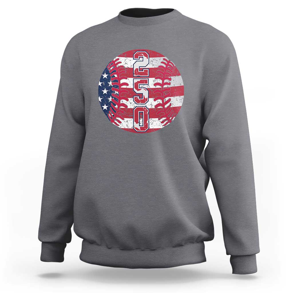 USA 250th Anniversary Baseball Sweatshirt Patriotic Athlete Gift