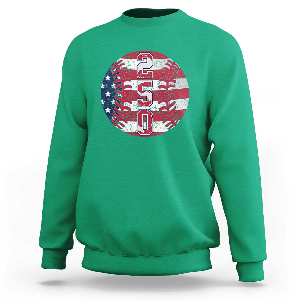 USA 250th Anniversary Baseball Sweatshirt Patriotic Athlete Gift